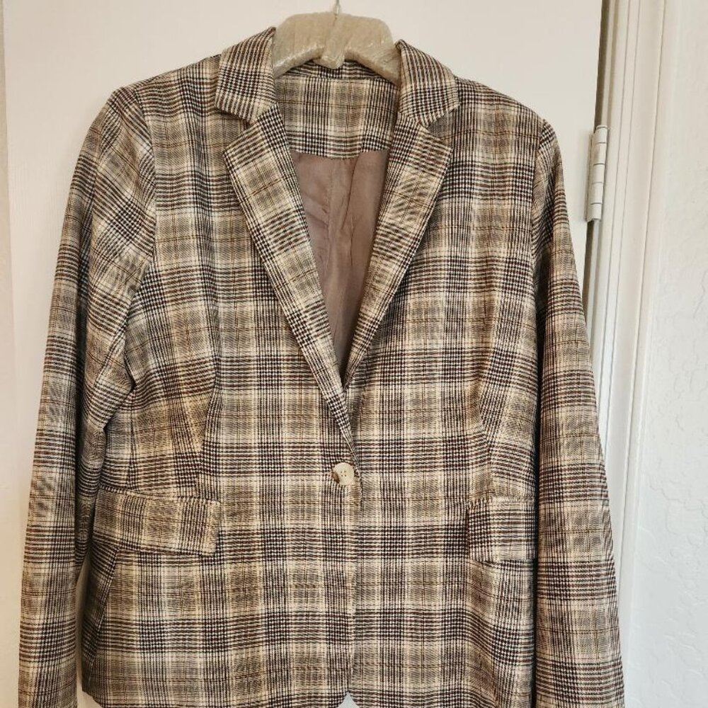 Brown Plaid Blazer